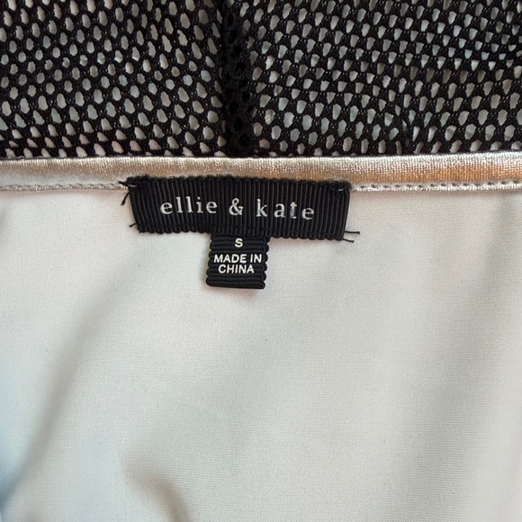 ELLIE & KATE Zip Up Jacket Hoodie Silver Metallic Black Zipper Pockets Shiny S - Picture 9 of 16